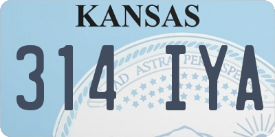 KS license plate 314IYA
