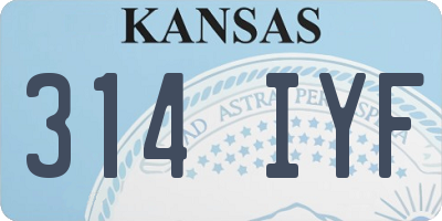 KS license plate 314IYF