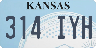 KS license plate 314IYH