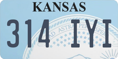 KS license plate 314IYI