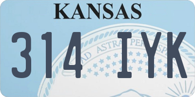 KS license plate 314IYK