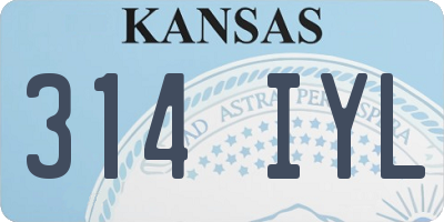 KS license plate 314IYL
