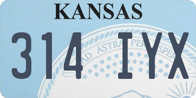 KS license plate 314IYX