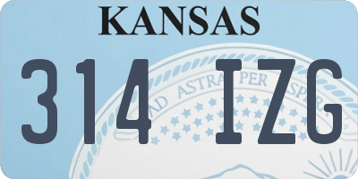KS license plate 314IZG