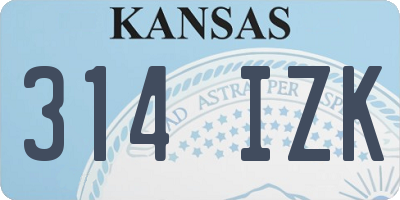 KS license plate 314IZK