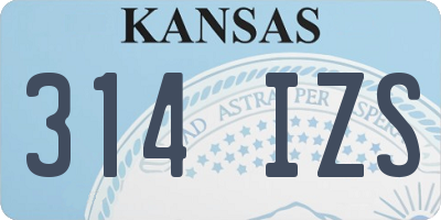 KS license plate 314IZS