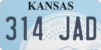 KS license plate 314JAD