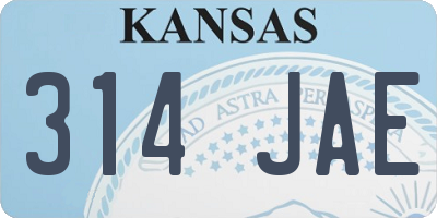 KS license plate 314JAE