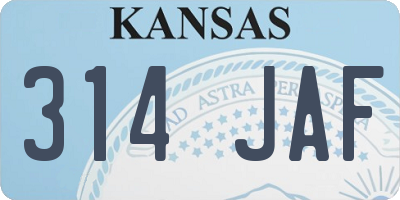 KS license plate 314JAF