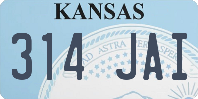 KS license plate 314JAI