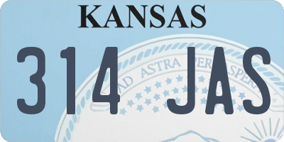 KS license plate 314JAS