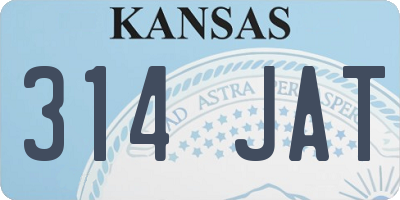 KS license plate 314JAT