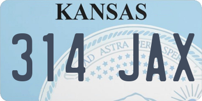 KS license plate 314JAX