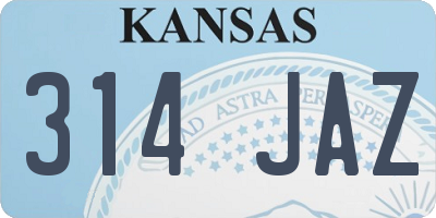 KS license plate 314JAZ