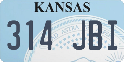 KS license plate 314JBI