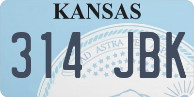 KS license plate 314JBK