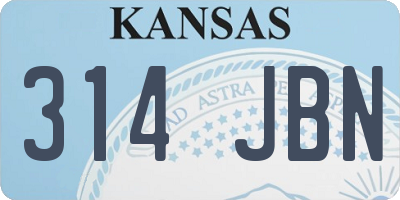 KS license plate 314JBN