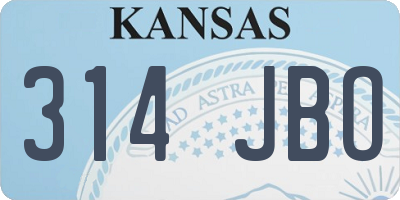 KS license plate 314JBO