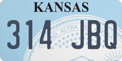 KS license plate 314JBQ