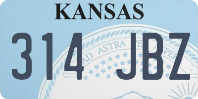 KS license plate 314JBZ