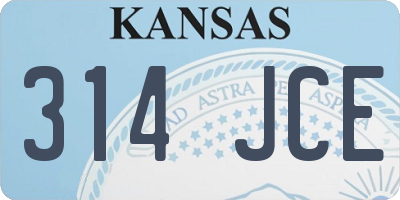 KS license plate 314JCE