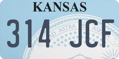 KS license plate 314JCF