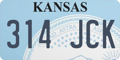 KS license plate 314JCK
