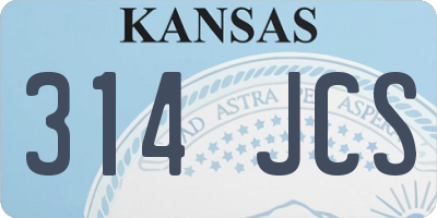 KS license plate 314JCS