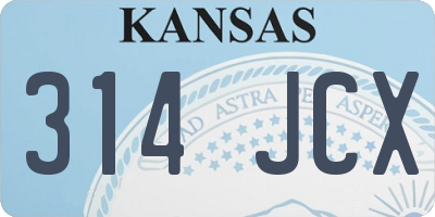 KS license plate 314JCX