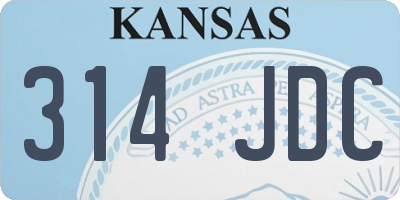 KS license plate 314JDC