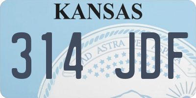 KS license plate 314JDF