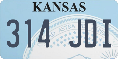 KS license plate 314JDI
