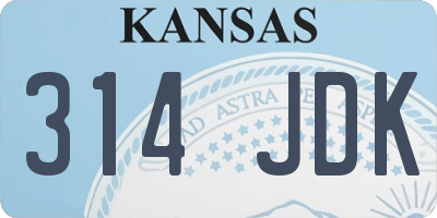 KS license plate 314JDK