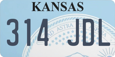 KS license plate 314JDL
