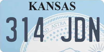 KS license plate 314JDN