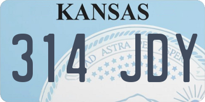 KS license plate 314JDY