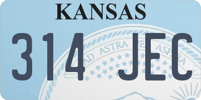 KS license plate 314JEC