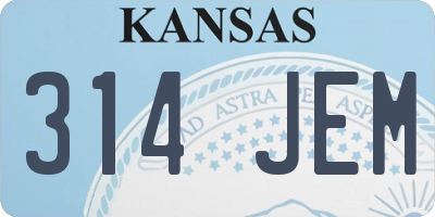 KS license plate 314JEM