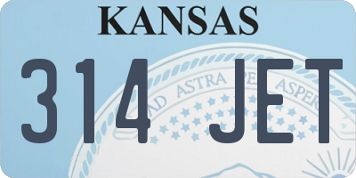 KS license plate 314JET