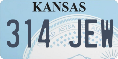 KS license plate 314JEW