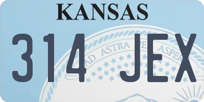 KS license plate 314JEX