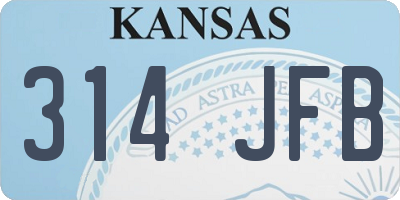 KS license plate 314JFB