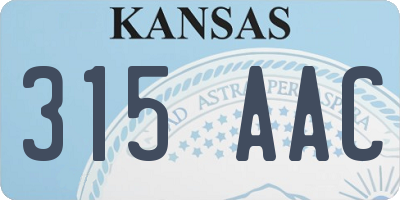 KS license plate 315AAC