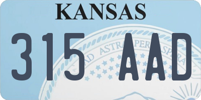 KS license plate 315AAD