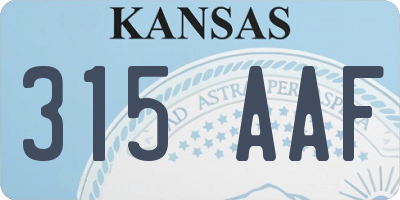 KS license plate 315AAF