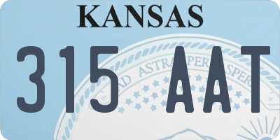 KS license plate 315AAT