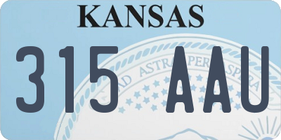 KS license plate 315AAU