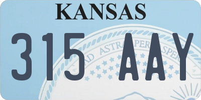 KS license plate 315AAY