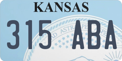 KS license plate 315ABA