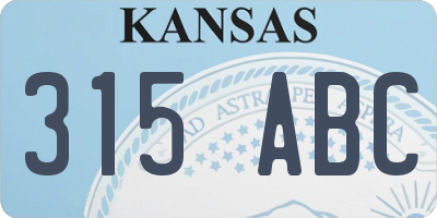 KS license plate 315ABC